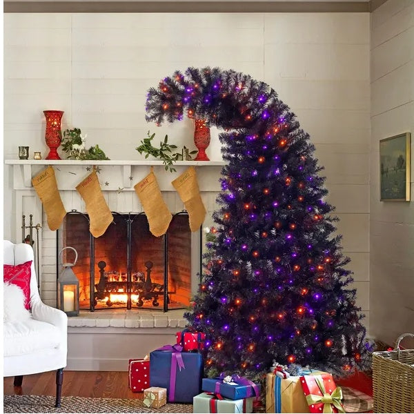 6FT Artificial Fir Bent Top Halloween Christmas Tree.