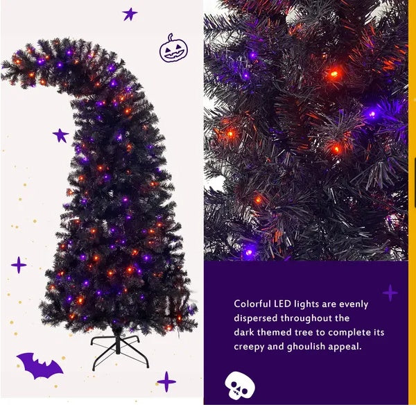 6FT Artificial Fir Bent Top Halloween Christmas Tree.