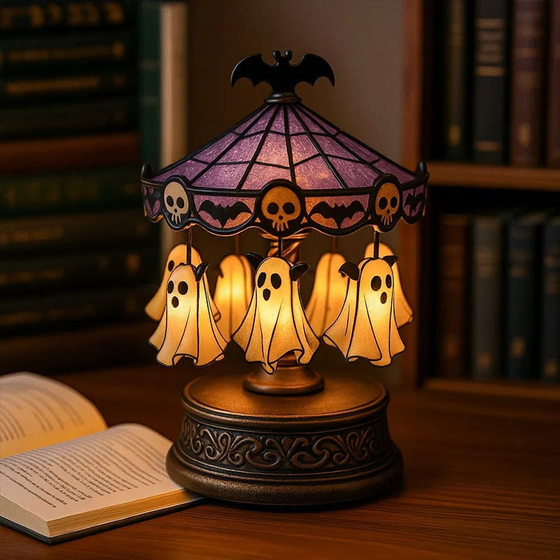 Ghost Carousel Night Light – Spooky, Magical Lamp !