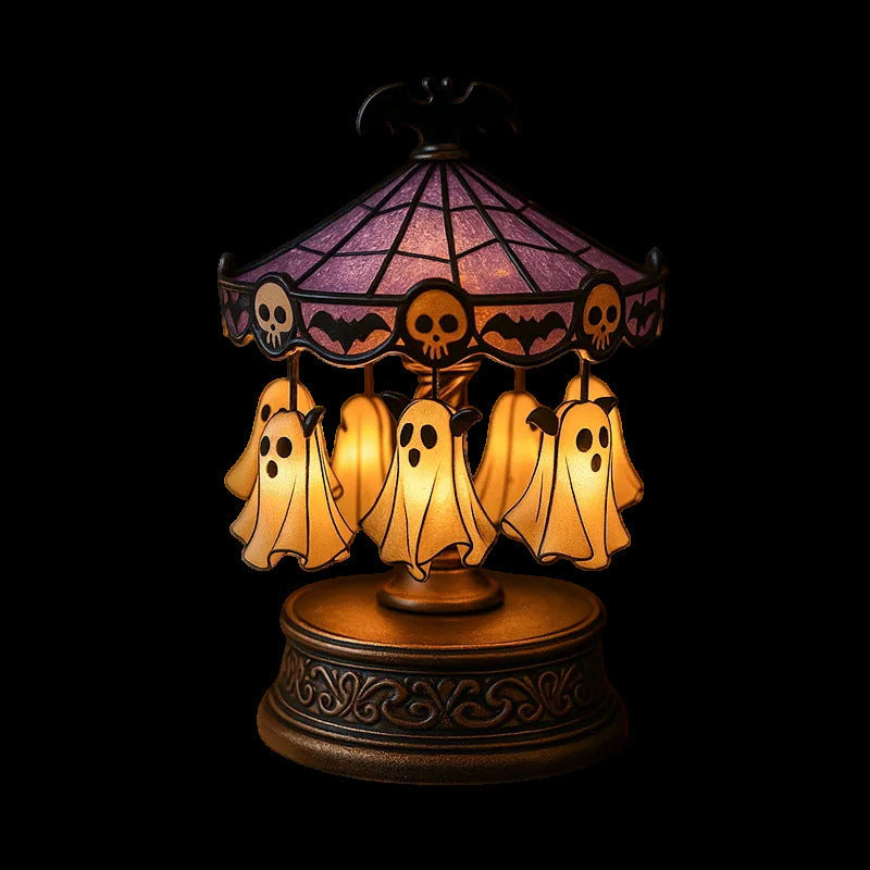 Ghost Carousel Night Light – Spooky, Magical Lamp !