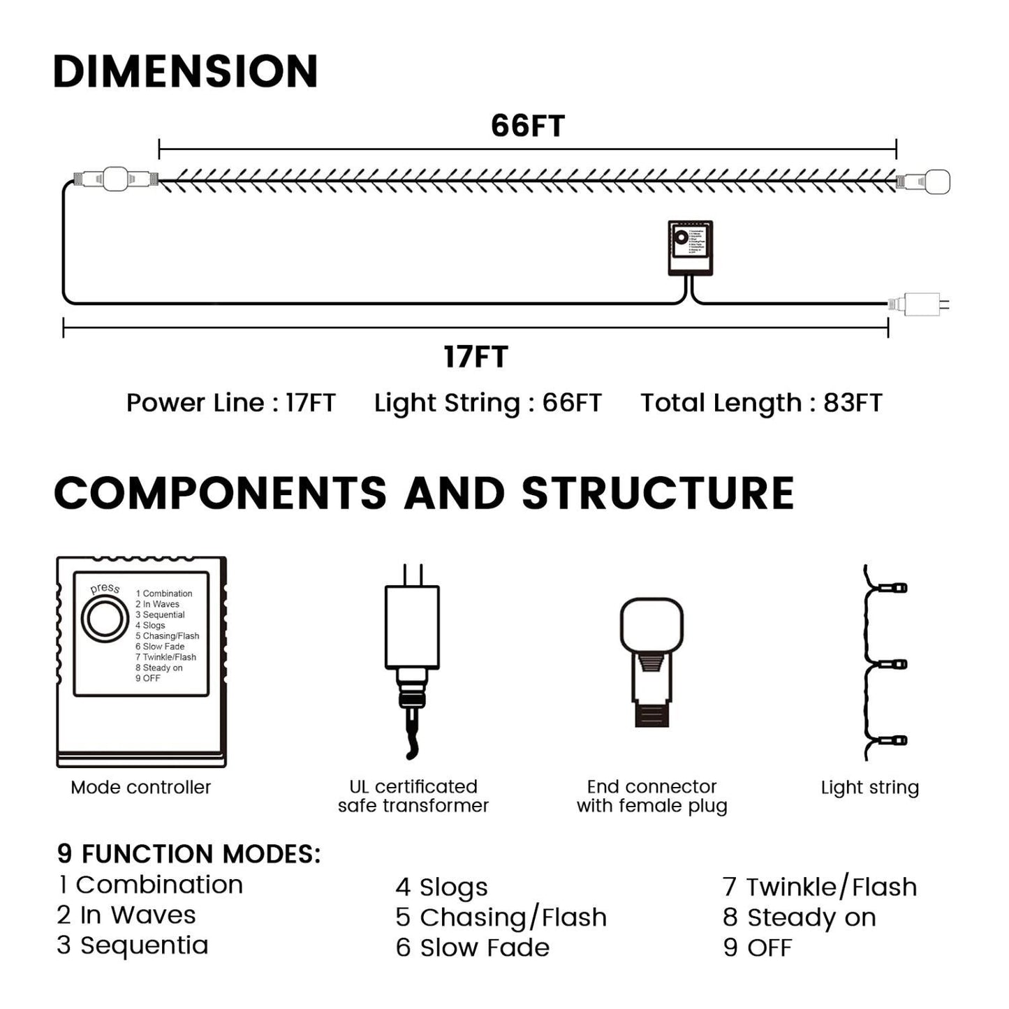 200pcs 66ft Halloween Fairy String Lights.
