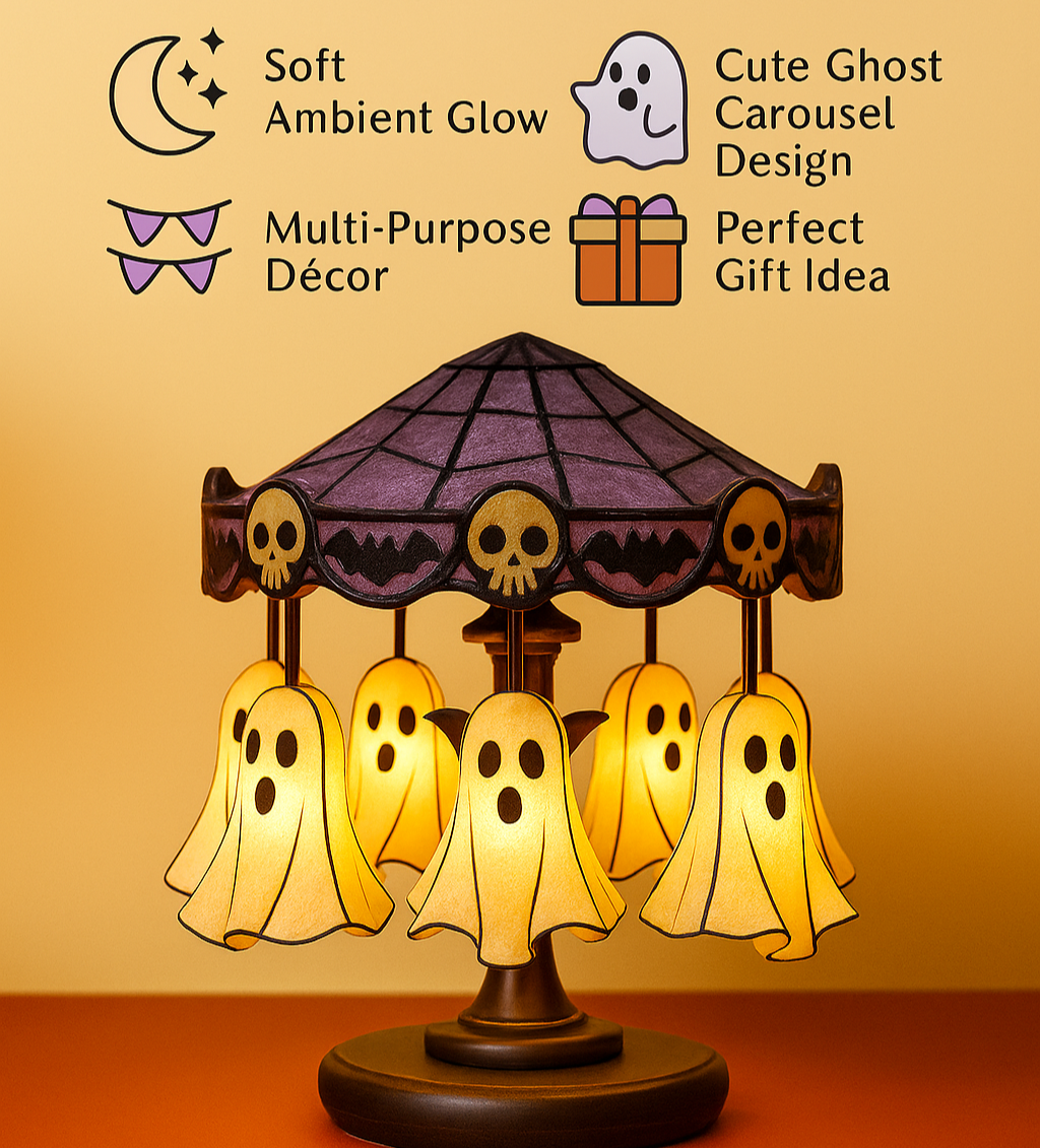 Ghost Carousel Night Light – Spooky, Magical Lamp !