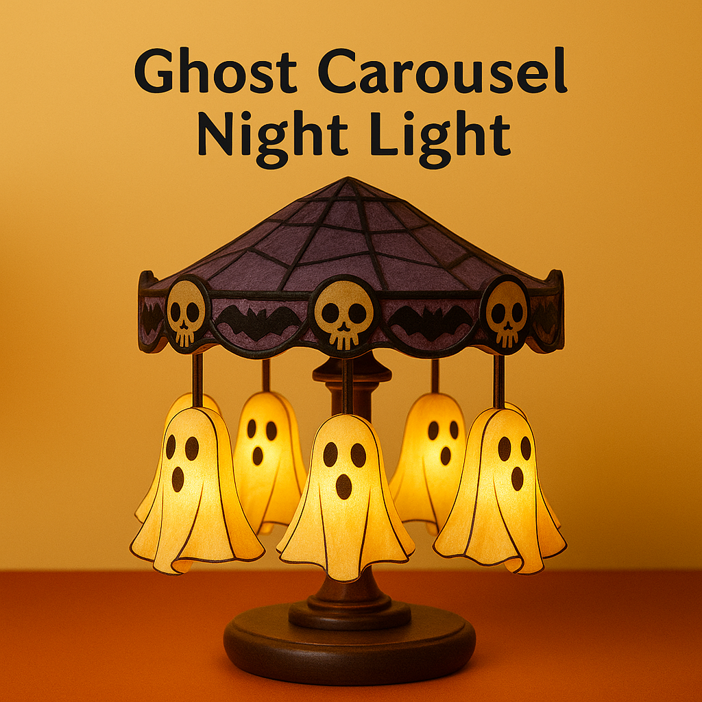 Ghost Carousel Night Light – Spooky, Magical Lamp !